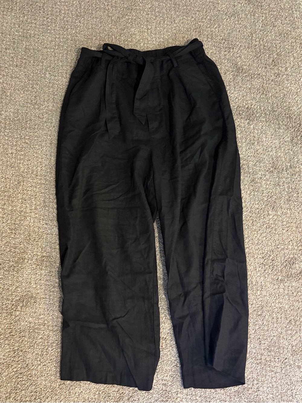 Black Tie-Waist Women’s Pants